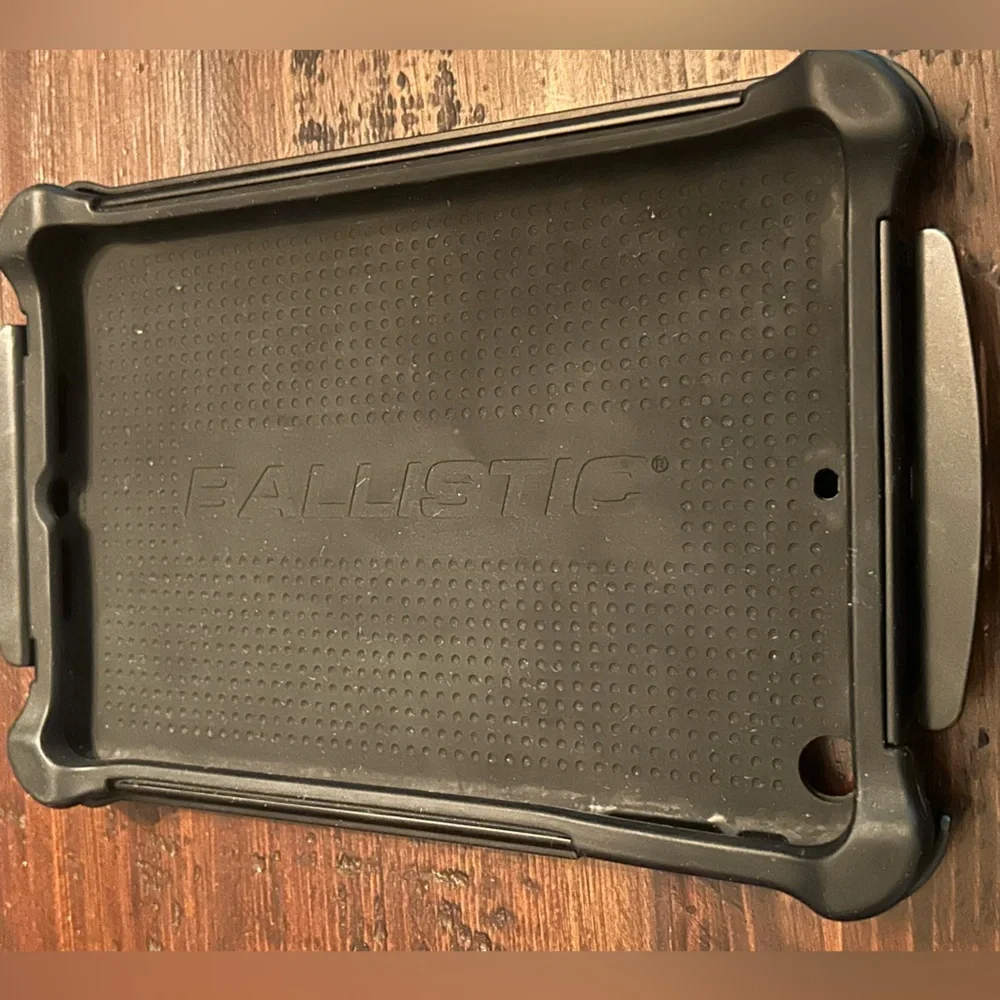 Ballistic black 3 part tablet protective case with stand